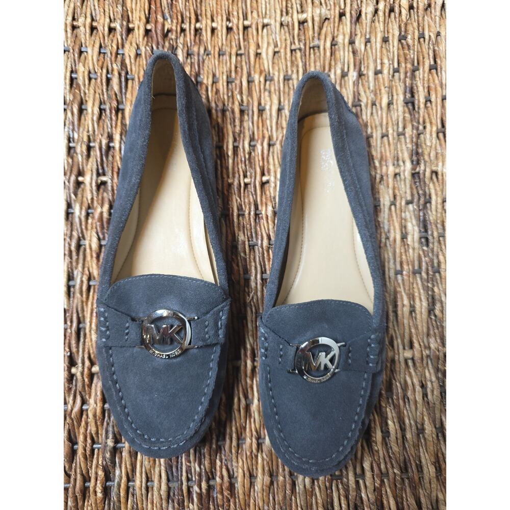 Michael Kors Black Suede MK Logo Slip-On Driving Loafers Women’s 9 Casual Flats